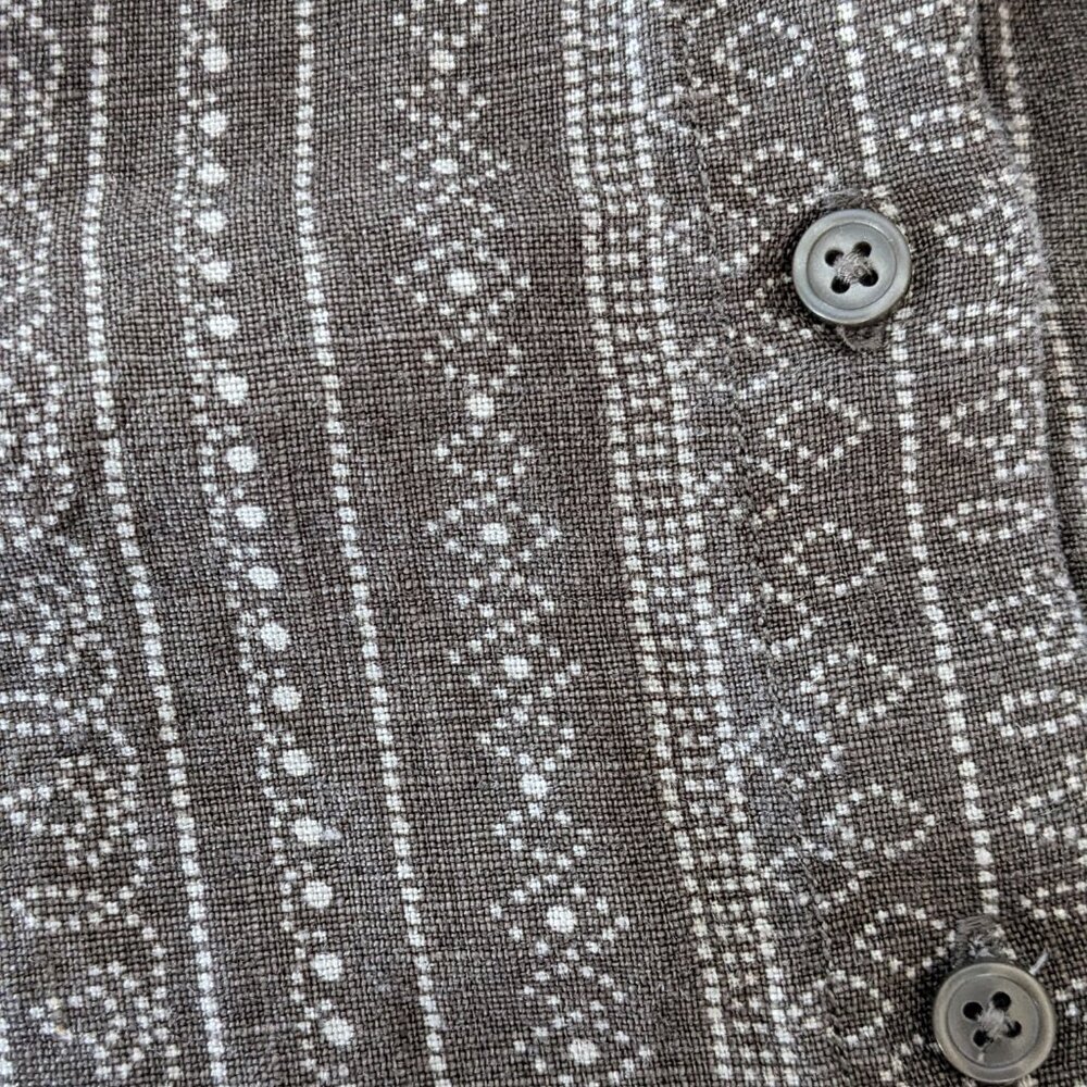GARNET HILL 100% Linen Classic Sleeveless Full Button Pattern Shirtdress Size 8 - Picture 8 of 9